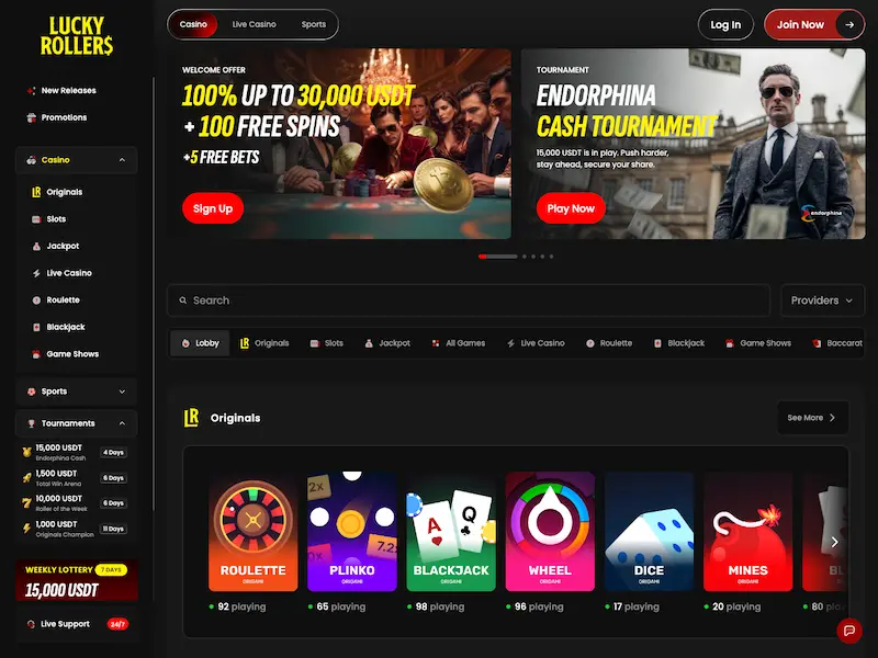 lucky rollers casino homepage